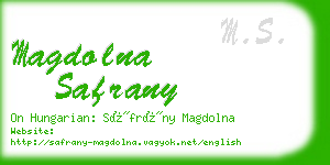 magdolna safrany business card